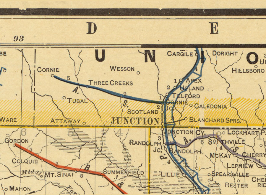 Arkansas Southern Railway Company (Ark.), Map Showing Route in 1913.