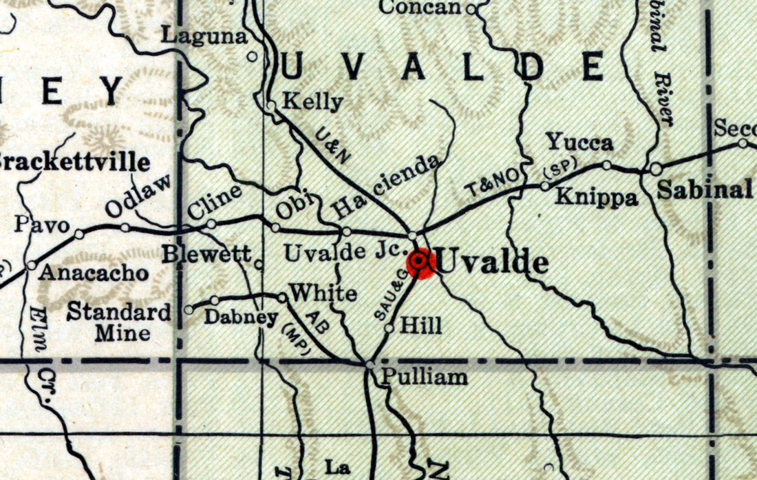 Asphalt Belt Railway Company (Tex.), map showing route in 1937.
