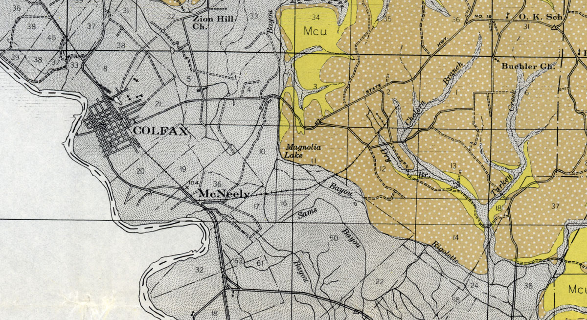Big Pine Lumber Company (La.), Map Showing Route in 1940.