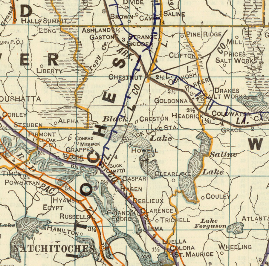Black Lake Lumber Co. (La.), Map Showing Tram in 1922.