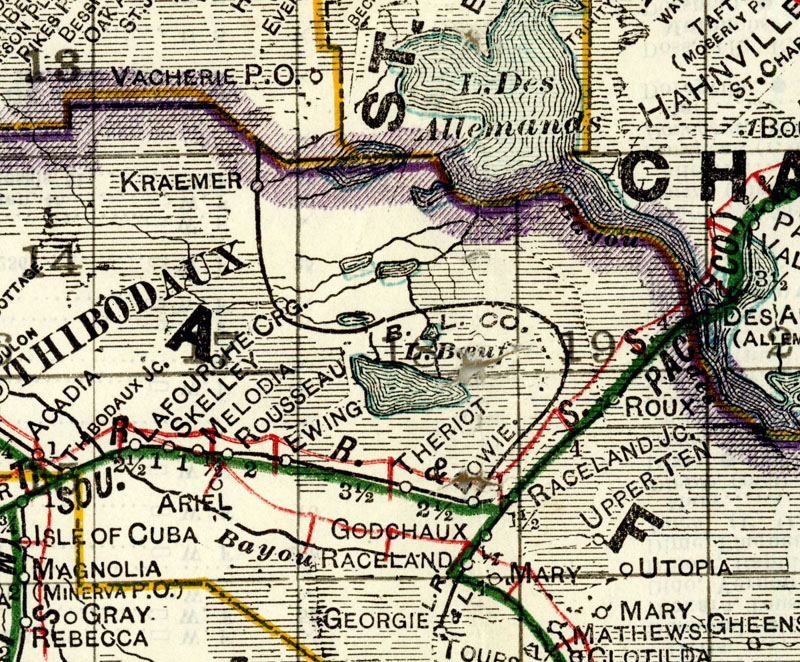 Bowie Lumber Company at Bowie, La., Map Showing Tram in 1914.