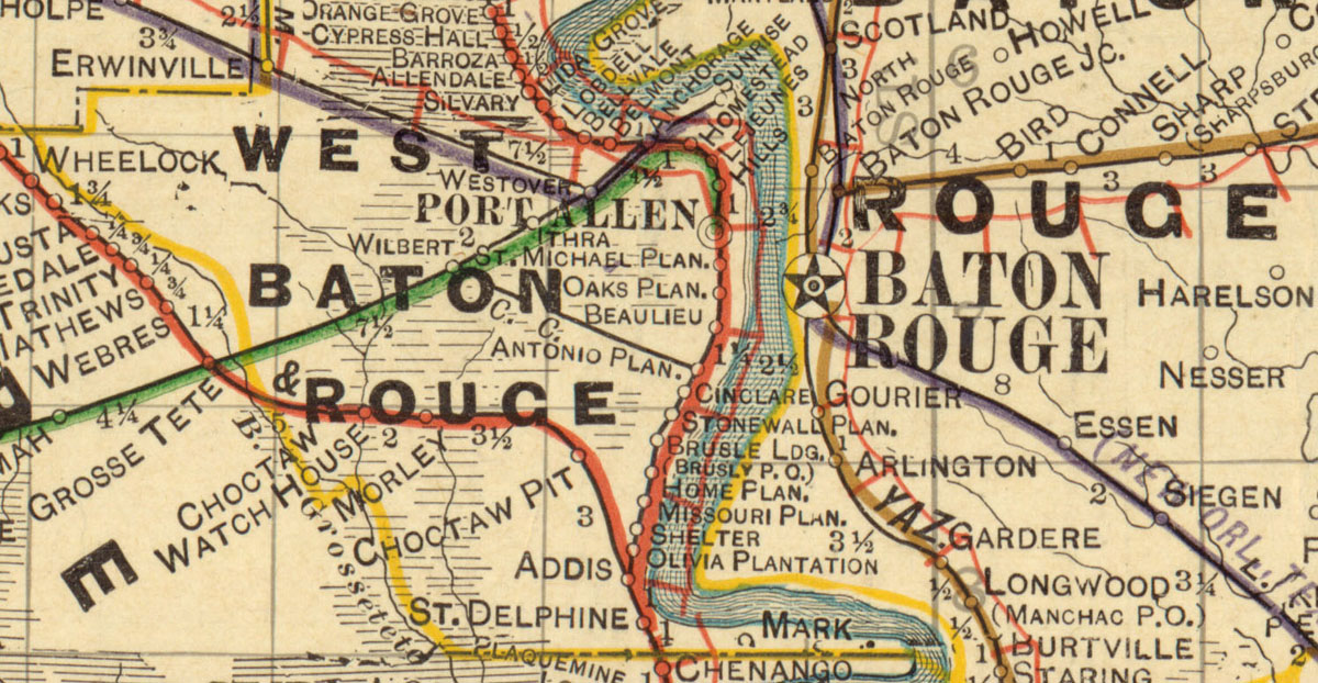 Cinclaire Central Factory Railroad, Map Showing Route in 1913.