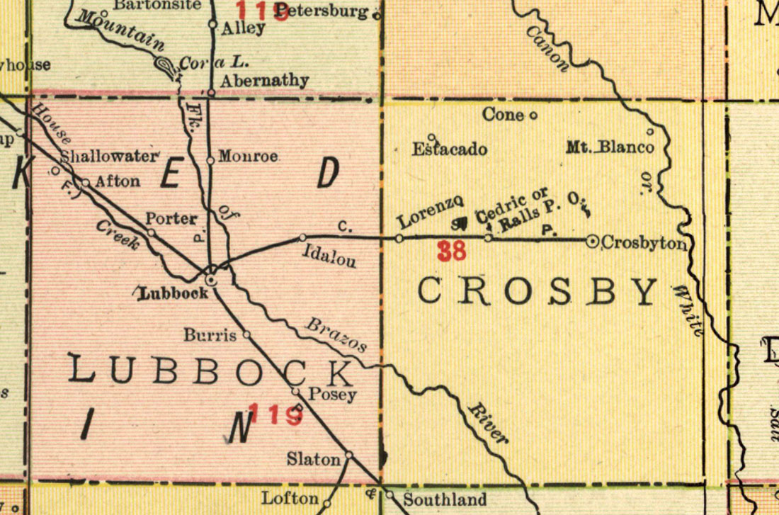 Crosbyton-South Plains Railroad Company (Tex.), map showing route in 1915.