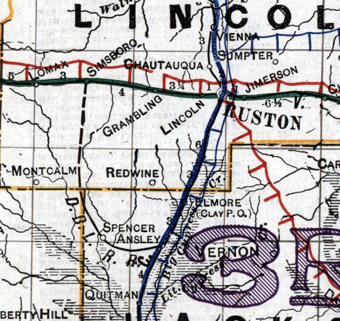 Davis Brothers Lumber Company (La.), Map Showing Tram in 1920.