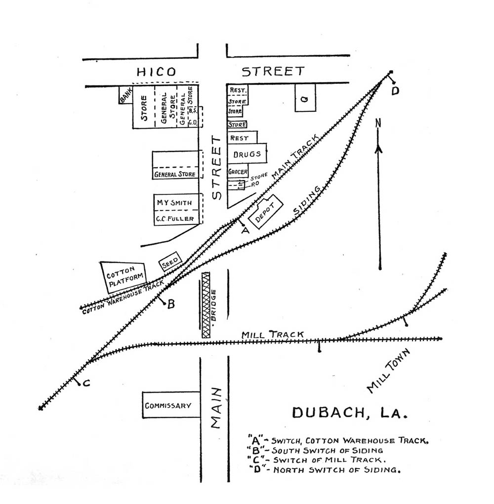 Dubach Lumber Company (La.), Map Showing Mill Layout in 1915.