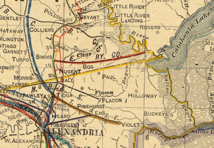 Enterprise Railway Co. (La.), Map Showing Route in 1913.