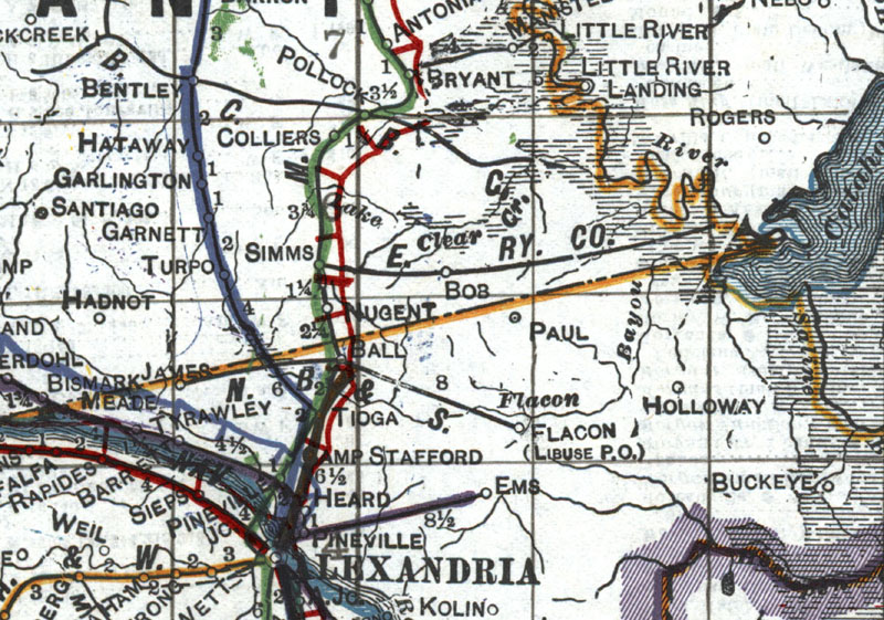 Enterprise Railway Co. (La.), Map Showing Route in 1920.