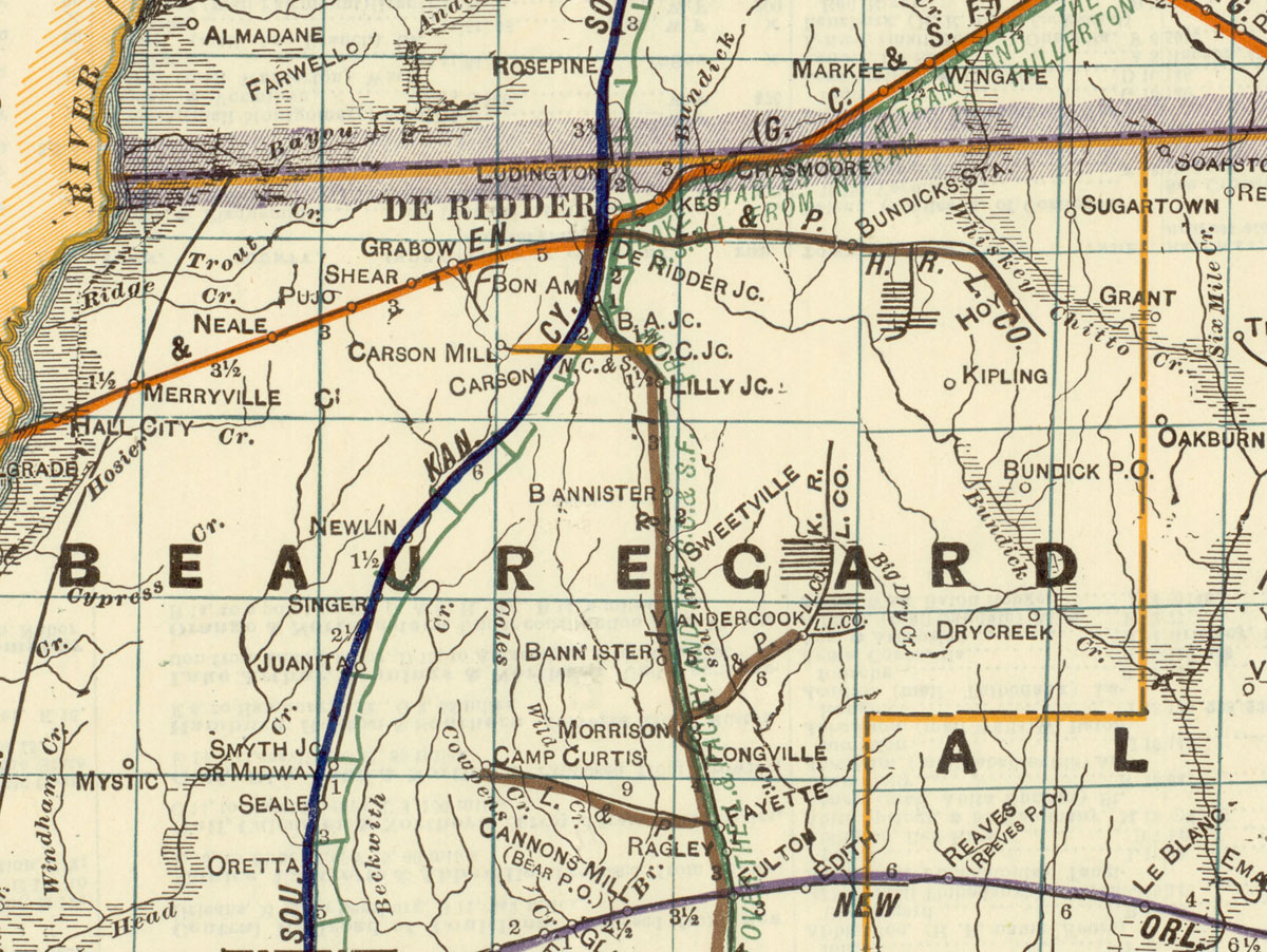 King-Ryder Lumber Company (La.) , Map Showing Tram in 1922.