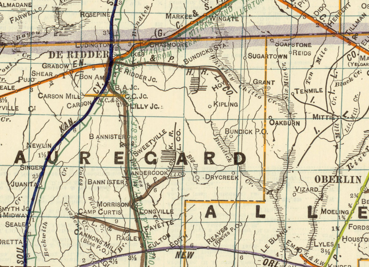 Longville Lumber Company (La.), Map Showing Tram in 1922.