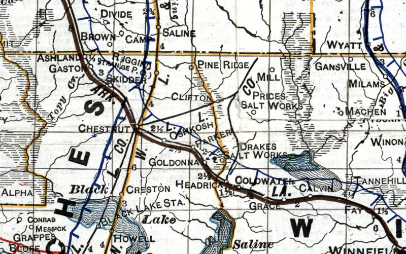 Louisiana Logging & Lumber Company (La.), Map Showing Tram in 1920.