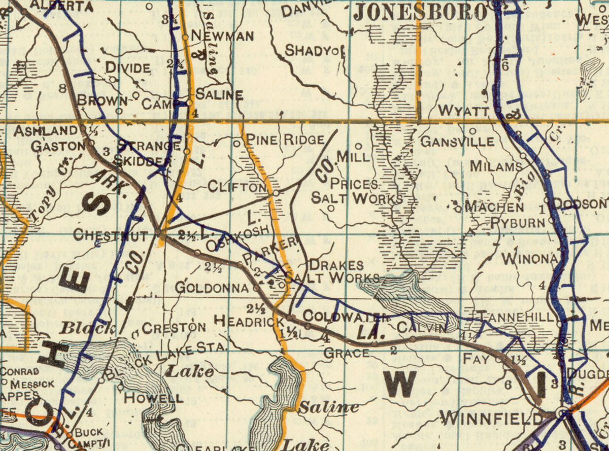 Louisiana Logging & Lumber Company (La.), Map Showing Tram in 1922.