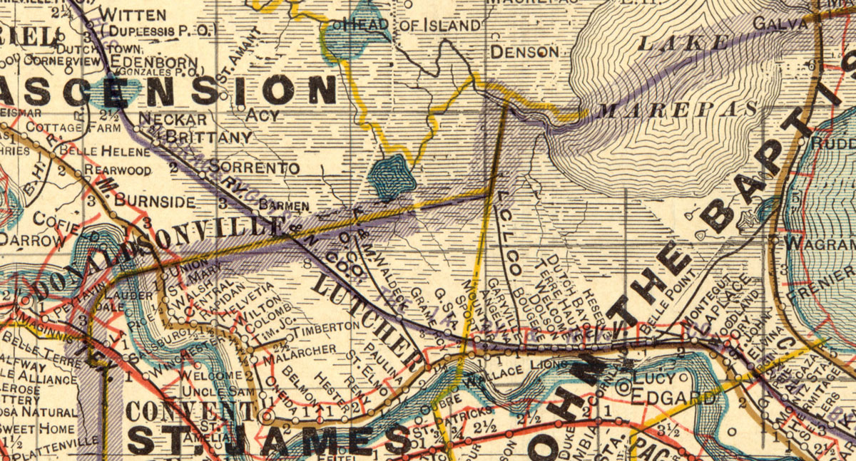 Lyon Cypress Lumber Company (La.), Map Showing Route in 1913.