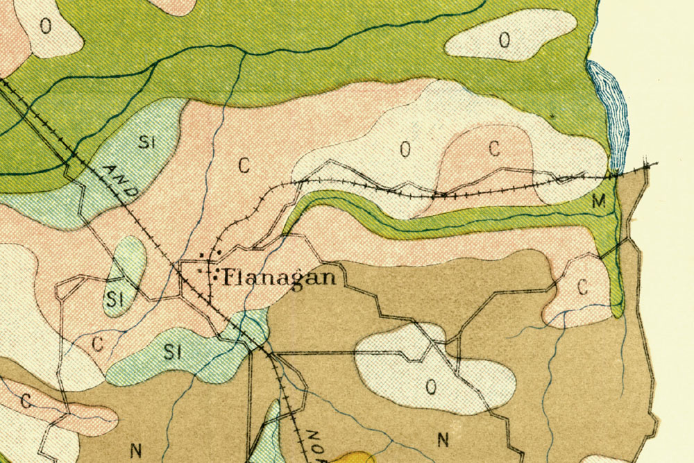 New South Lumber Company (Tex.), Map Showing Tram at Flanagan, Texas in 1906.