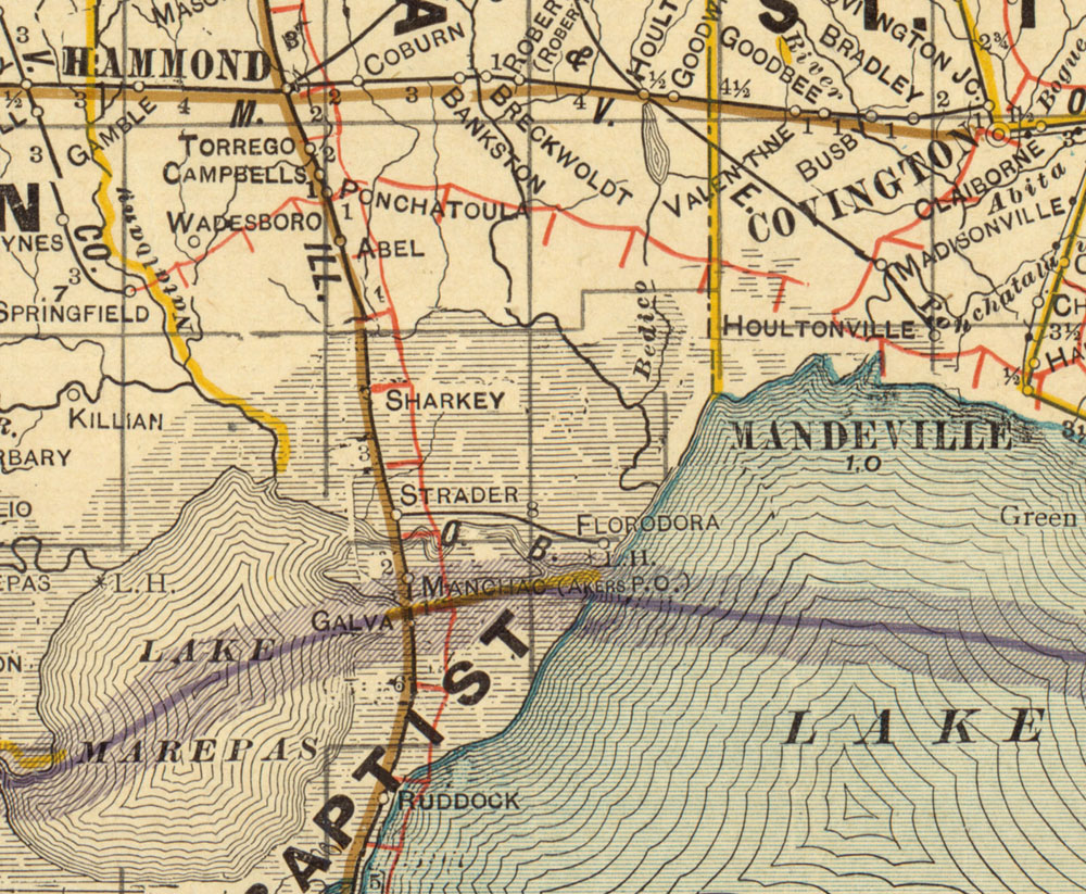 Owl Bayou Cypress Company (La.), Map Showing Route in 1913.