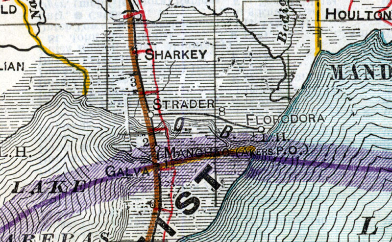 Owl Bayou Cypress Company (La.), Map Showing Route in 1914.