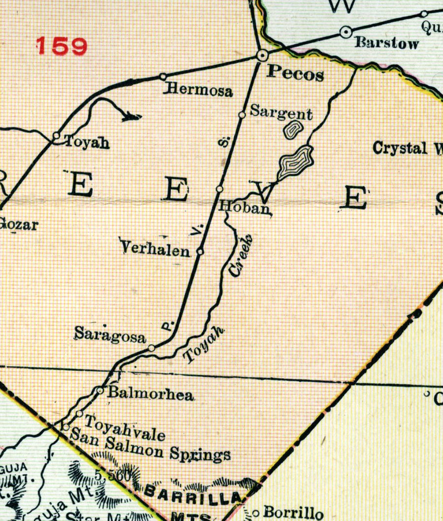 Pecos Valley Railway Company (Tex.), Map Showing Route in 1915.