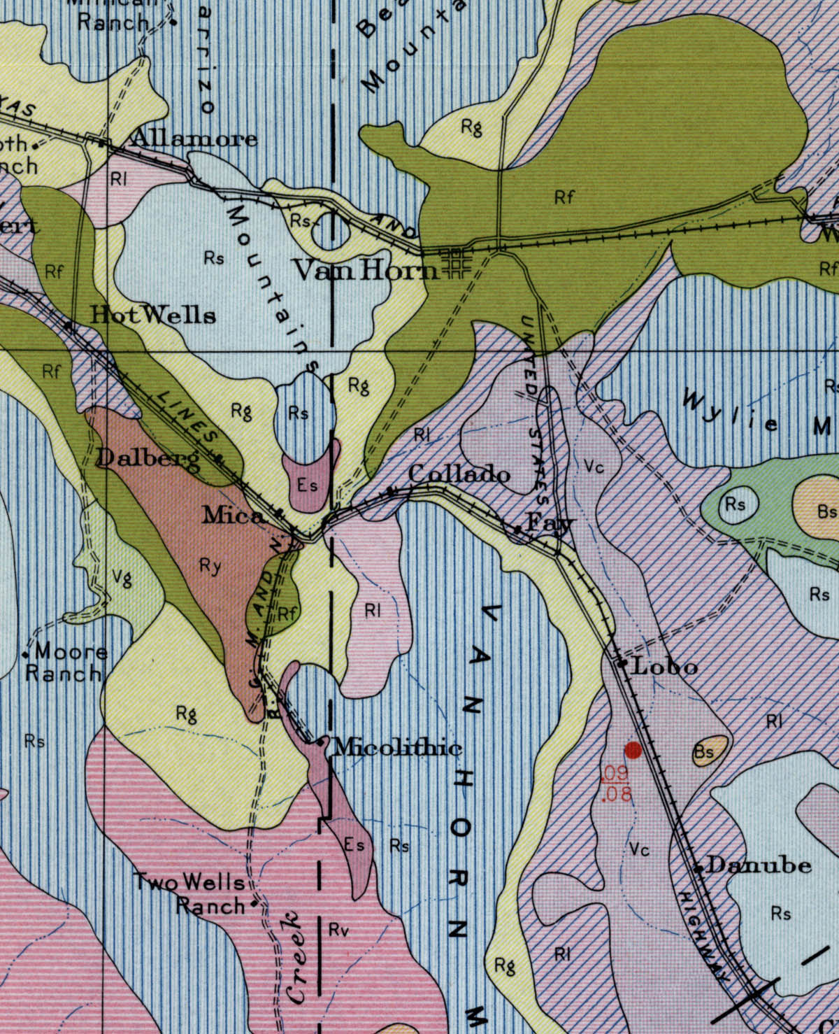 Rio Grande, Micolithic & Northern Railroad Company (Tex.), Map Showing Route in 1928.