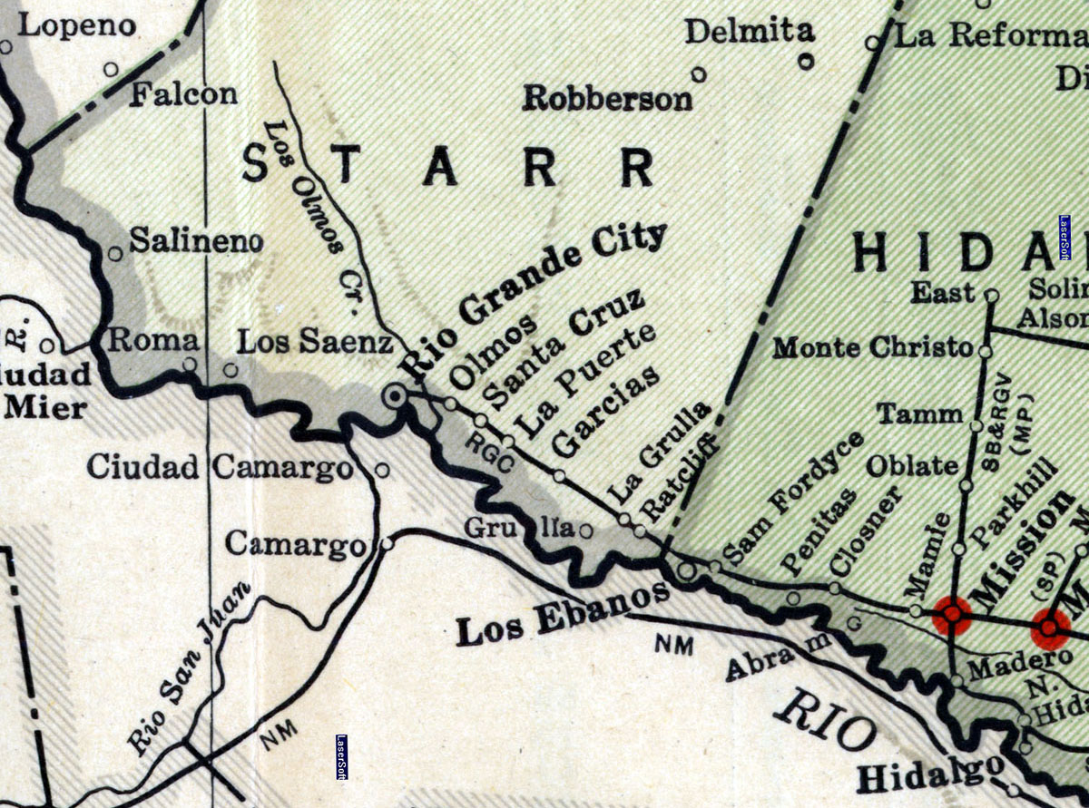 Rio Grande City Railway Company (Tex.), map showing route in 1937.