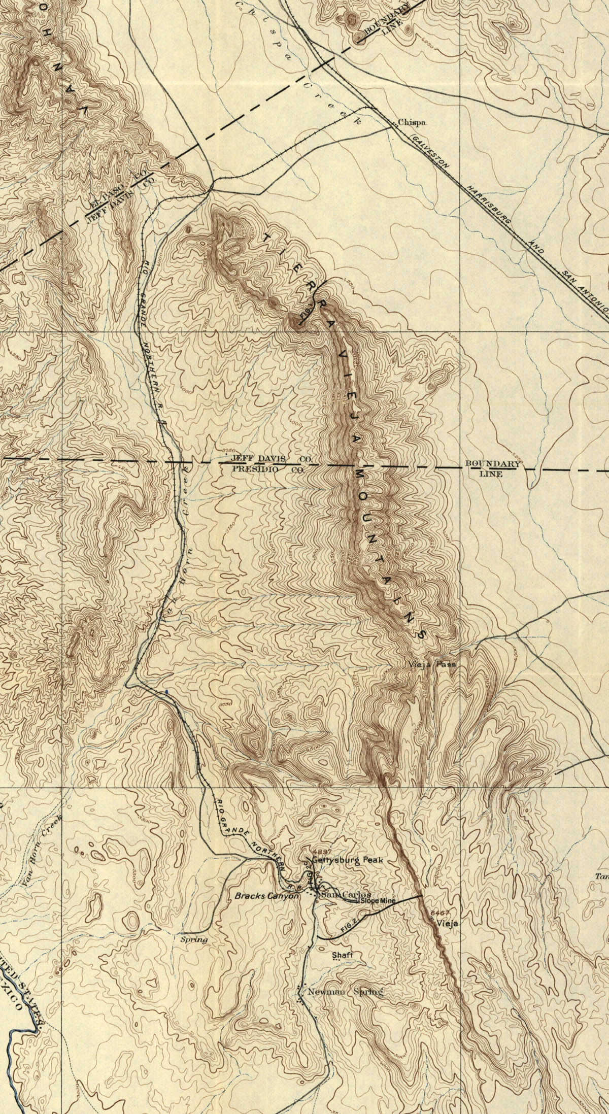 Rio Grande Northern Railroad Company (Tex.), Map Showing Route in 1892.