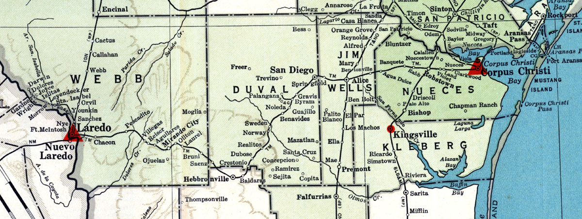 Texas-Mexican Railway Company (Tex.), map showing route in 1937.