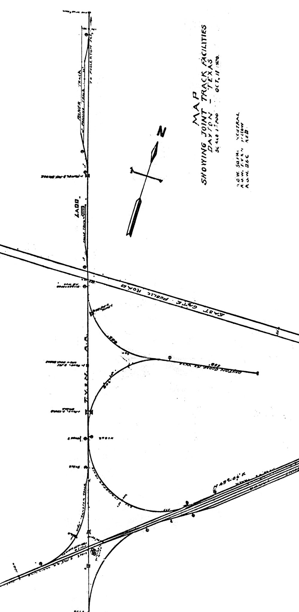 Trinity Valley and Northern Railway Company (Tex.), Map Showing Industrial Tracks at Dayton, Texas, 1920.