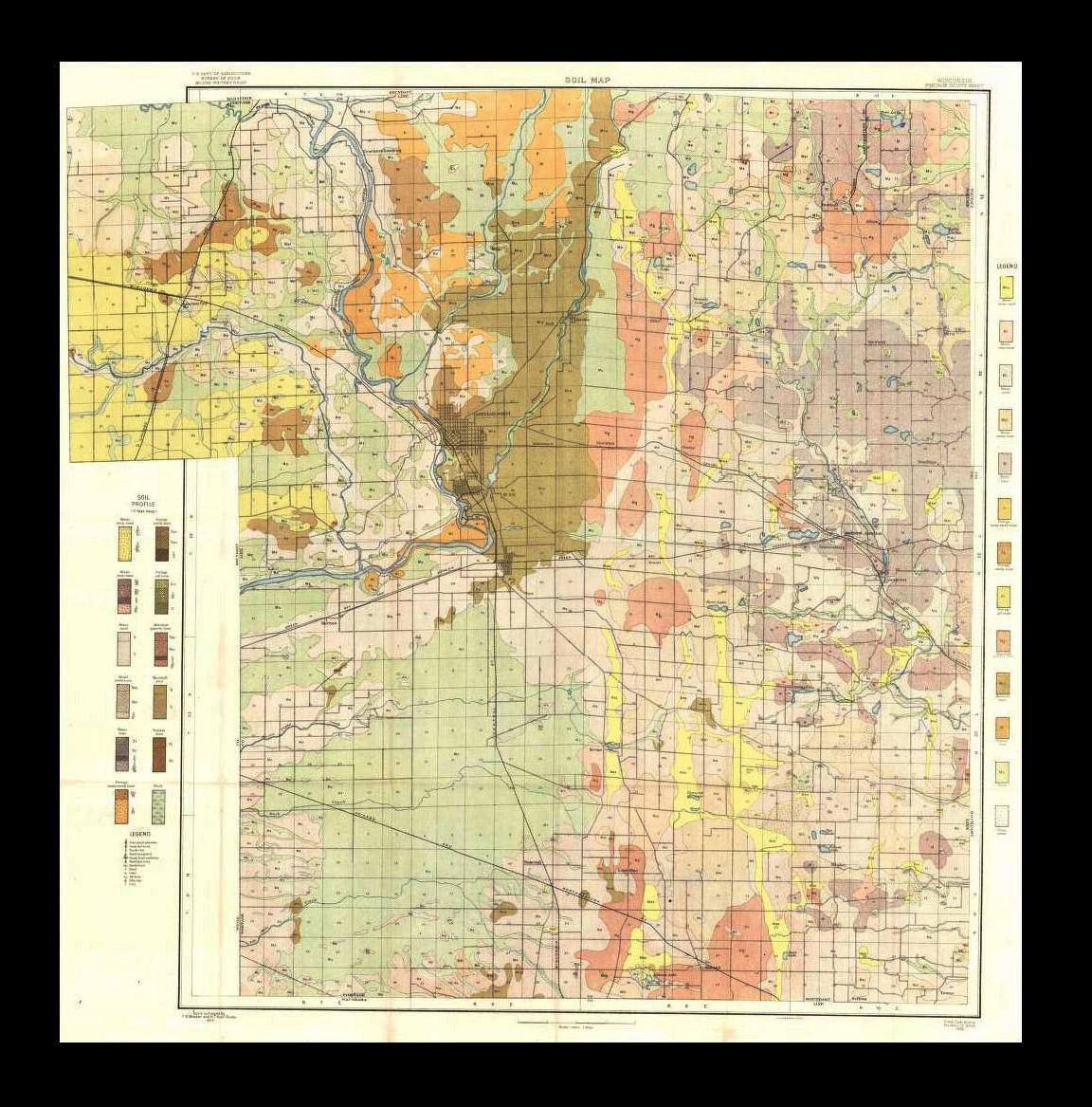 1905 Portage County, Wisconsin Soil Map. Large Foldout Map, VG, See ...