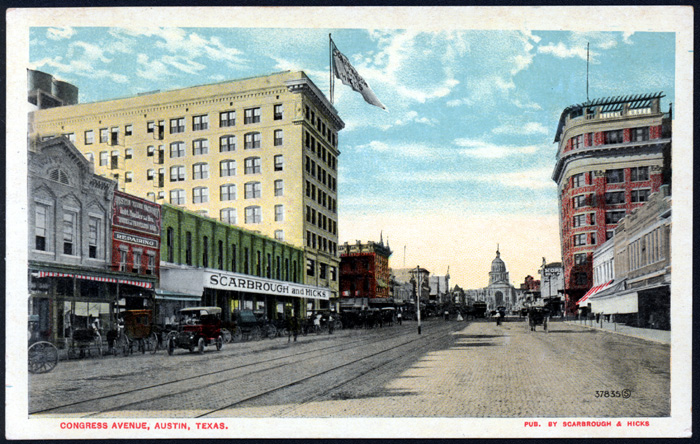Austin Street Ry. tracks along Congress Avenue. Undated. 