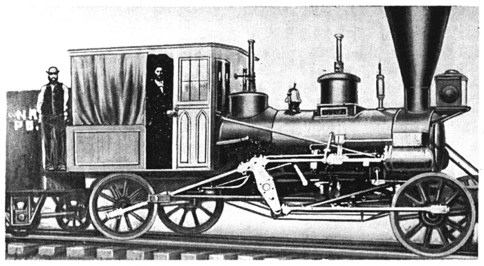 Buffalo, Bayou Brazos & Colorado R.R. artist's depiiction of locomotive "Texas" as it would have looked when delivered in 1857. 