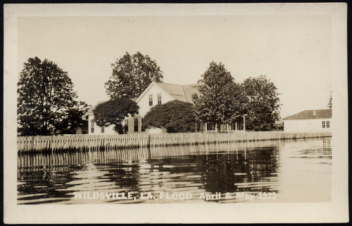 Wildsville, Louisiana residences indundated by flooding in April and May, 1922. 